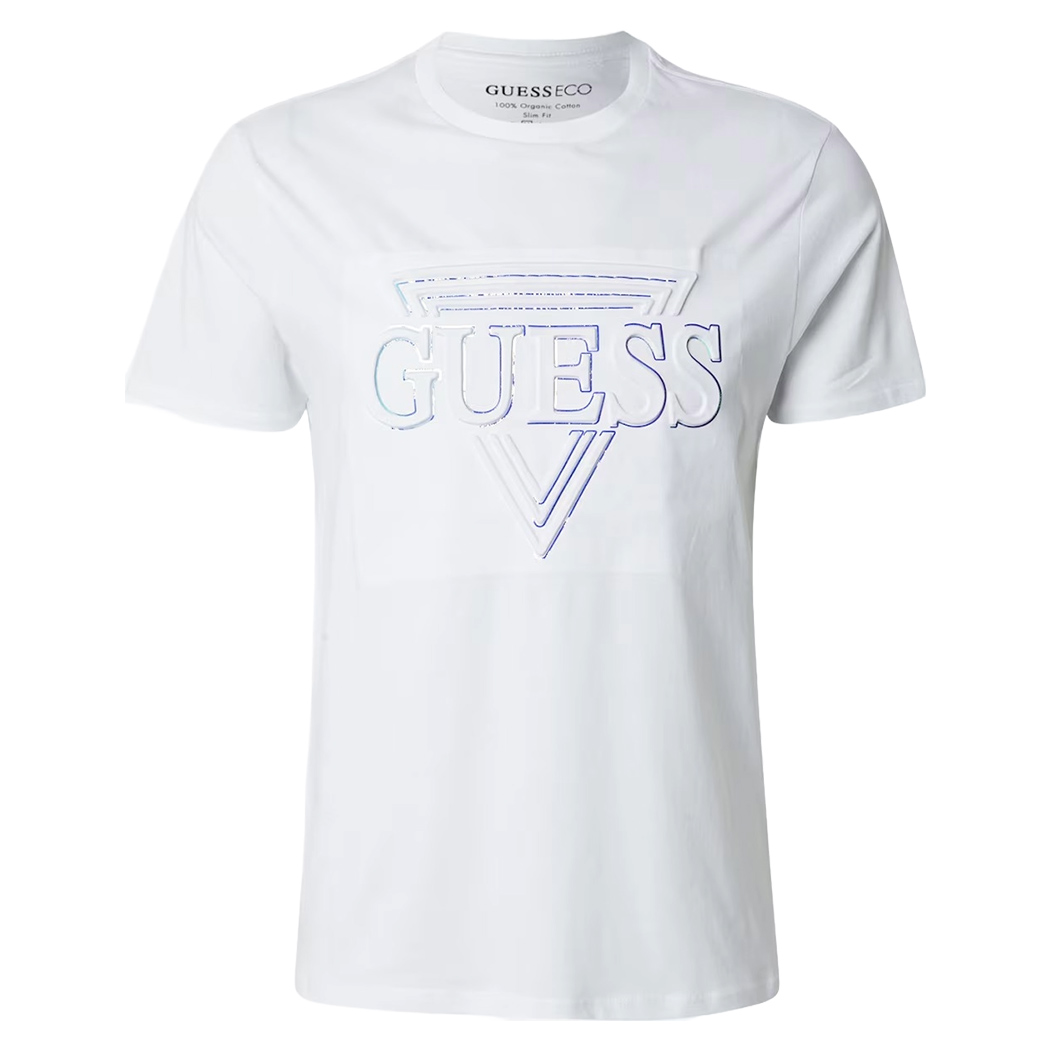 GUESS T-SHIRT UOMO MAGLIA COTONE JERSEY LOGO TRIANGOLO IN RILIEVO M5RI62K9RM1