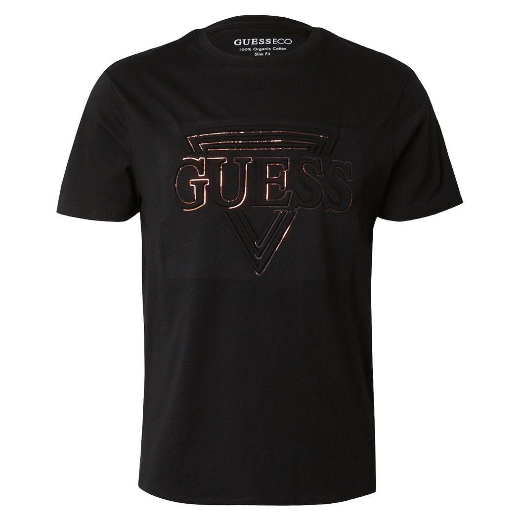 GUESS T-SHIRT UOMO MAGLIA COTONE JERSEY LOGO TRIANGOLO IN RILIEVO M5RI62K9RM1