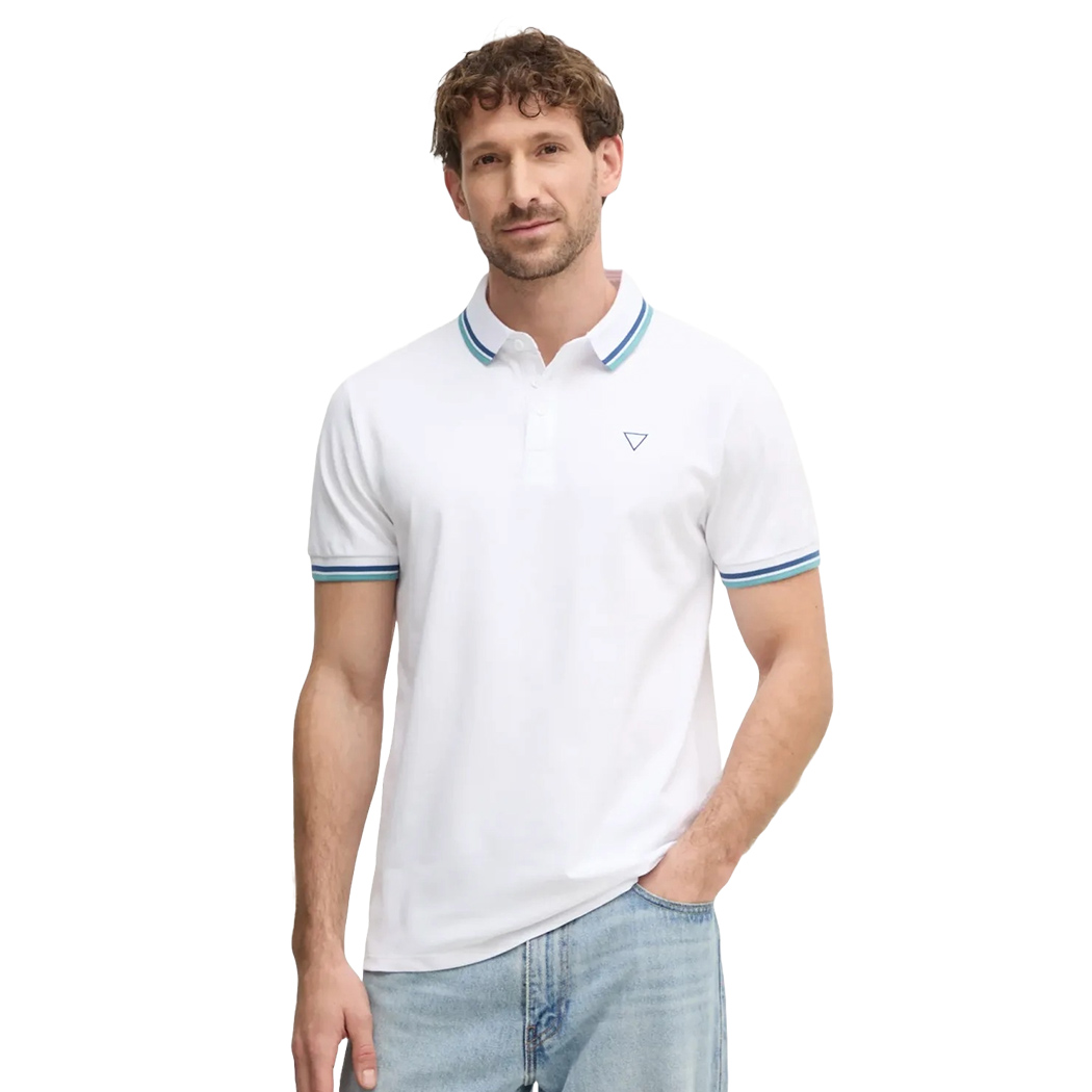 GUESS POLO UOMO T-SHIRT PIQUET COTONE STRETCH MAGLIA ESTATE SPORT M2GP34KARS0