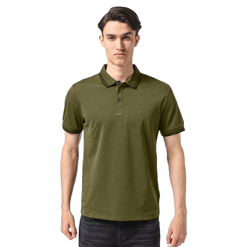 GUESS POLO UOMO T-SHIRT PIQUET COTONE STRETCH MAGLIA ESTATE SPORT M2GP34KARS0