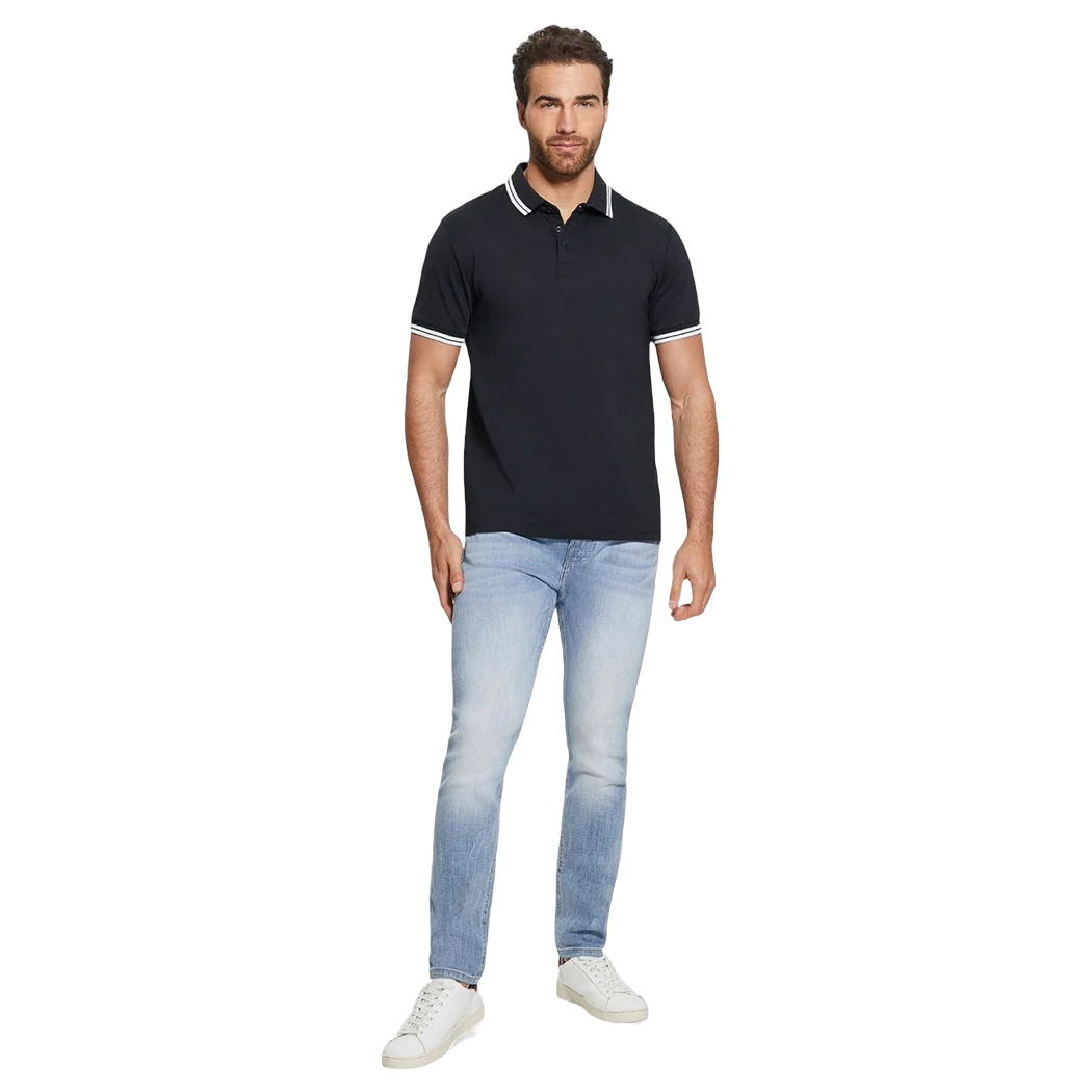GUESS POLO UOMO T-SHIRT PIQUET COTONE STRETCH MAGLIA ESTATE SPORT M2GP34KARS0