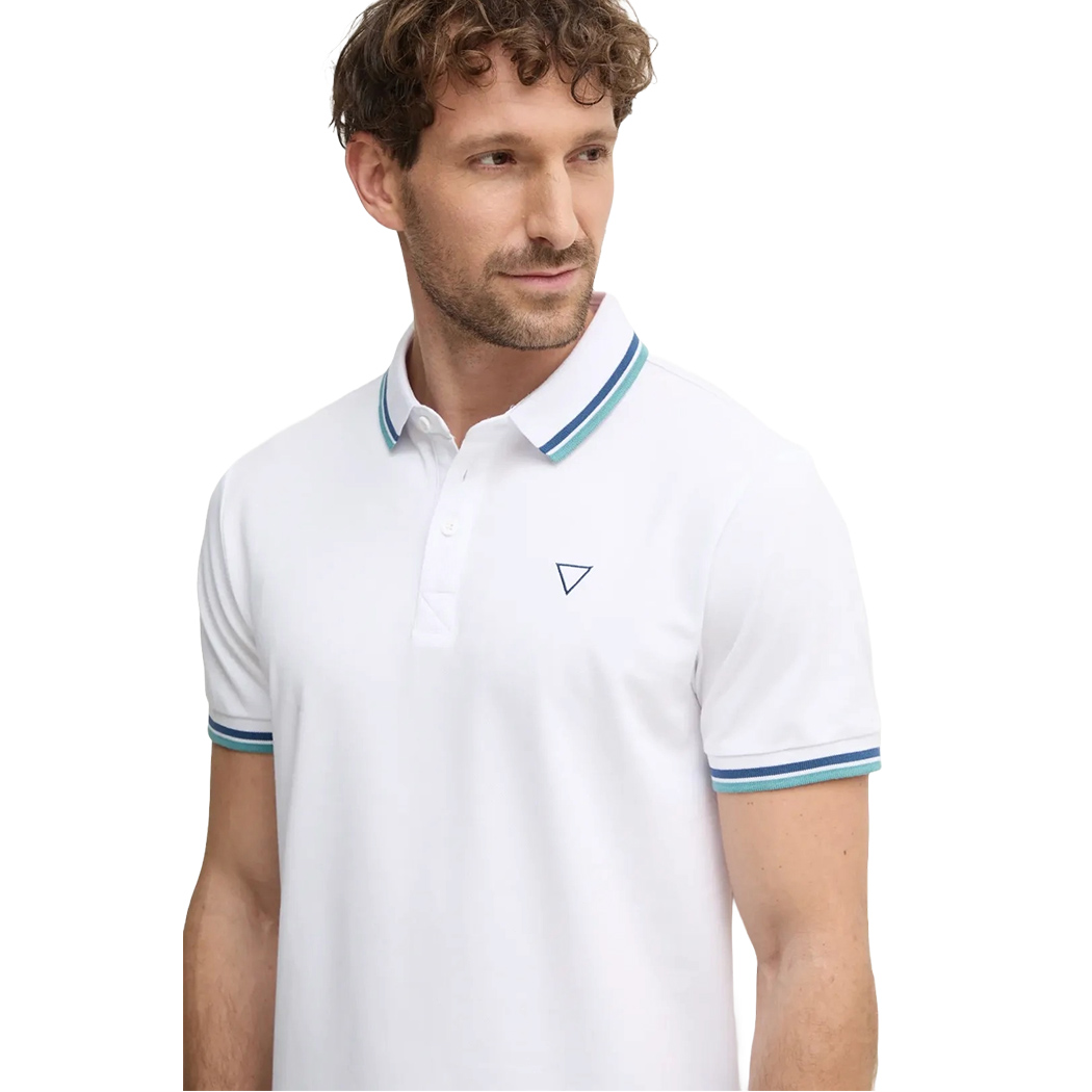 GUESS POLO UOMO T-SHIRT PIQUET COTONE STRETCH MAGLIA ESTATE SPORT M2GP34KARS0