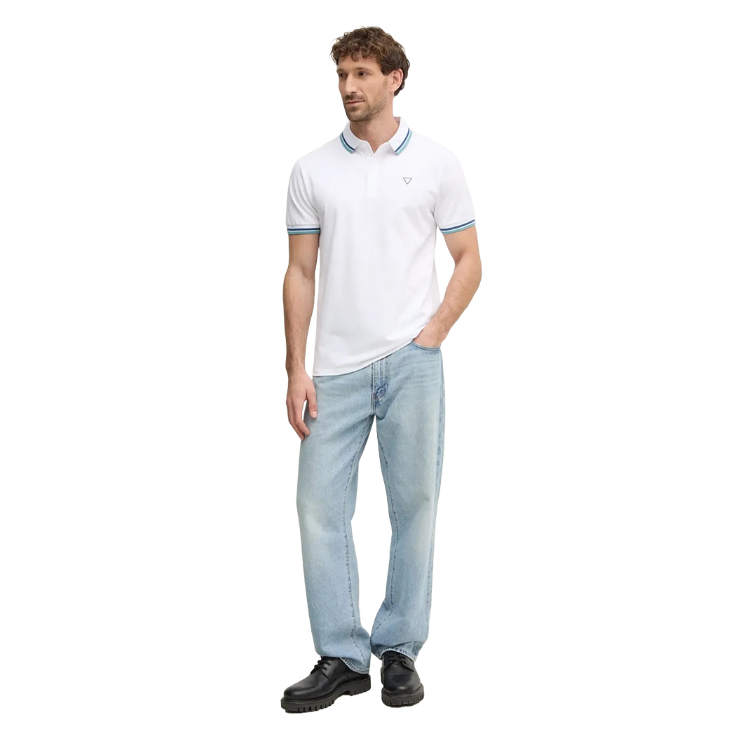 GUESS POLO UOMO T-SHIRT PIQUET COTONE STRETCH MAGLIA ESTATE SPORT M2GP34KARS0