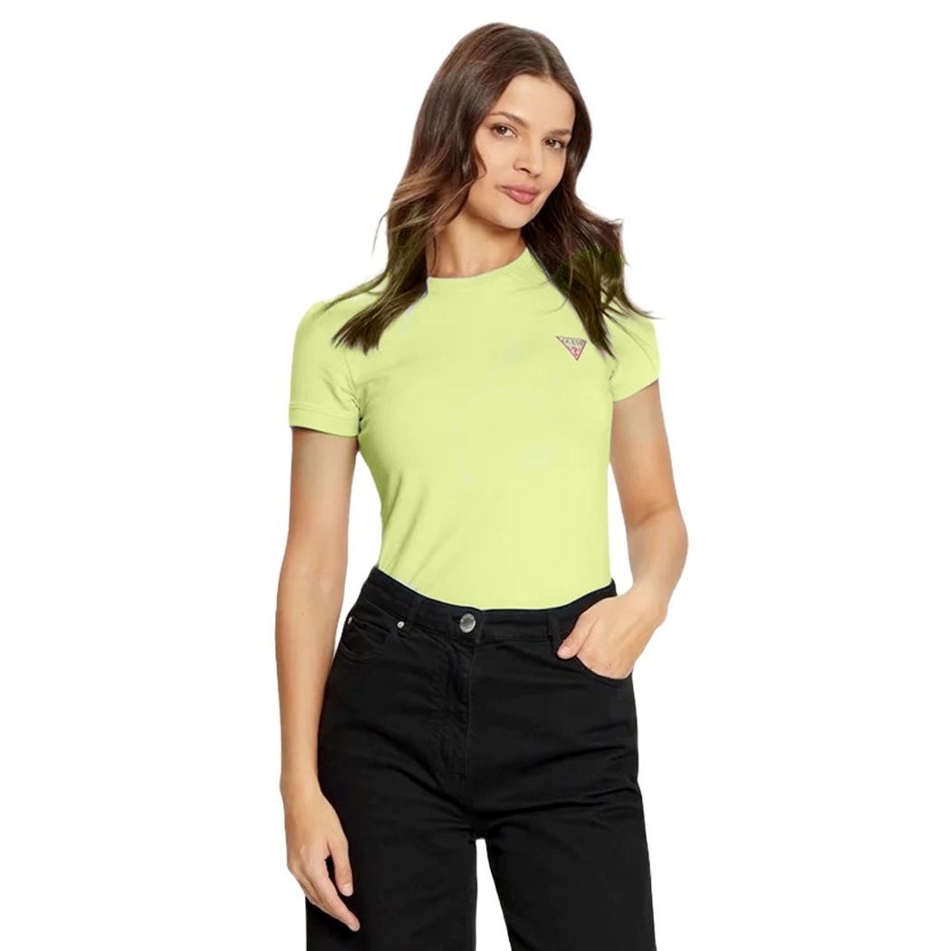 GUESS T-SHIRT MAGLIA MAGLIETTA DONNA UNITA GIROCOLLO MINI LOGO W2YI44J1314