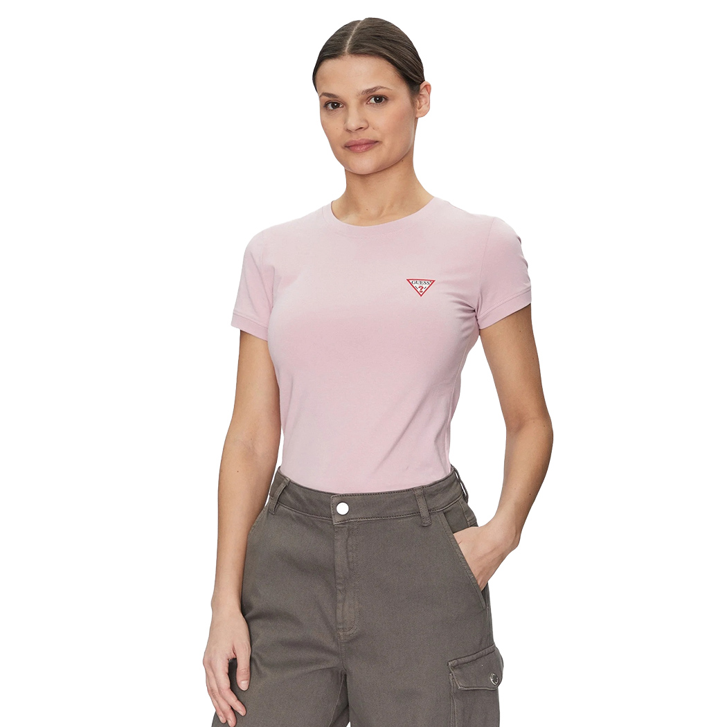 GUESS T-SHIRT MAGLIA MAGLIETTA DONNA UNITA GIROCOLLO MINI LOGO W2YI44J1314