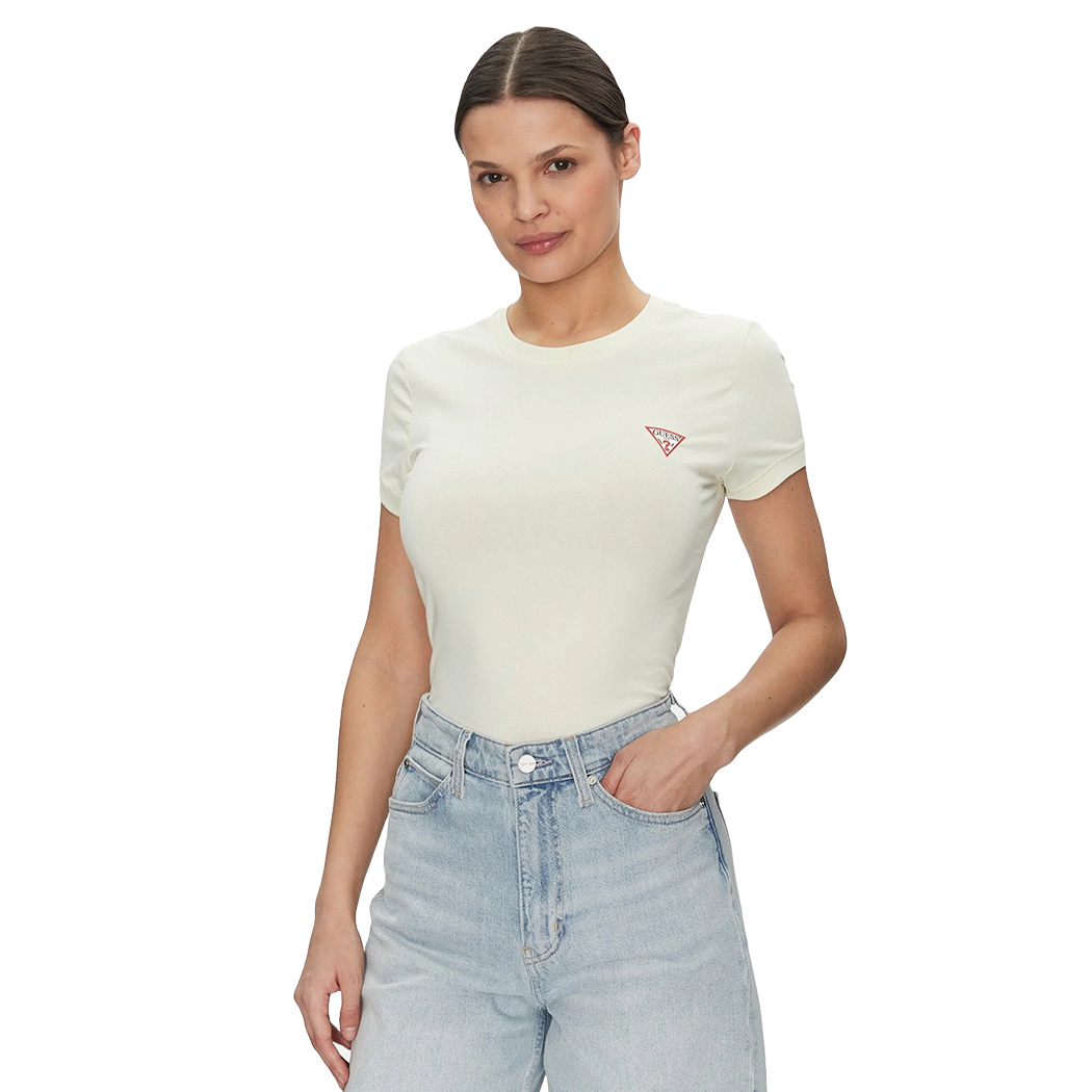 GUESS T-SHIRT MAGLIA MAGLIETTA DONNA UNITA GIROCOLLO MINI LOGO W2YI44J1314