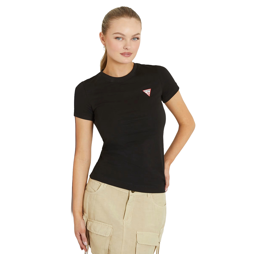 GUESS T-SHIRT MAGLIA MAGLIETTA DONNA UNITA GIROCOLLO MINI LOGO W2YI44J1314