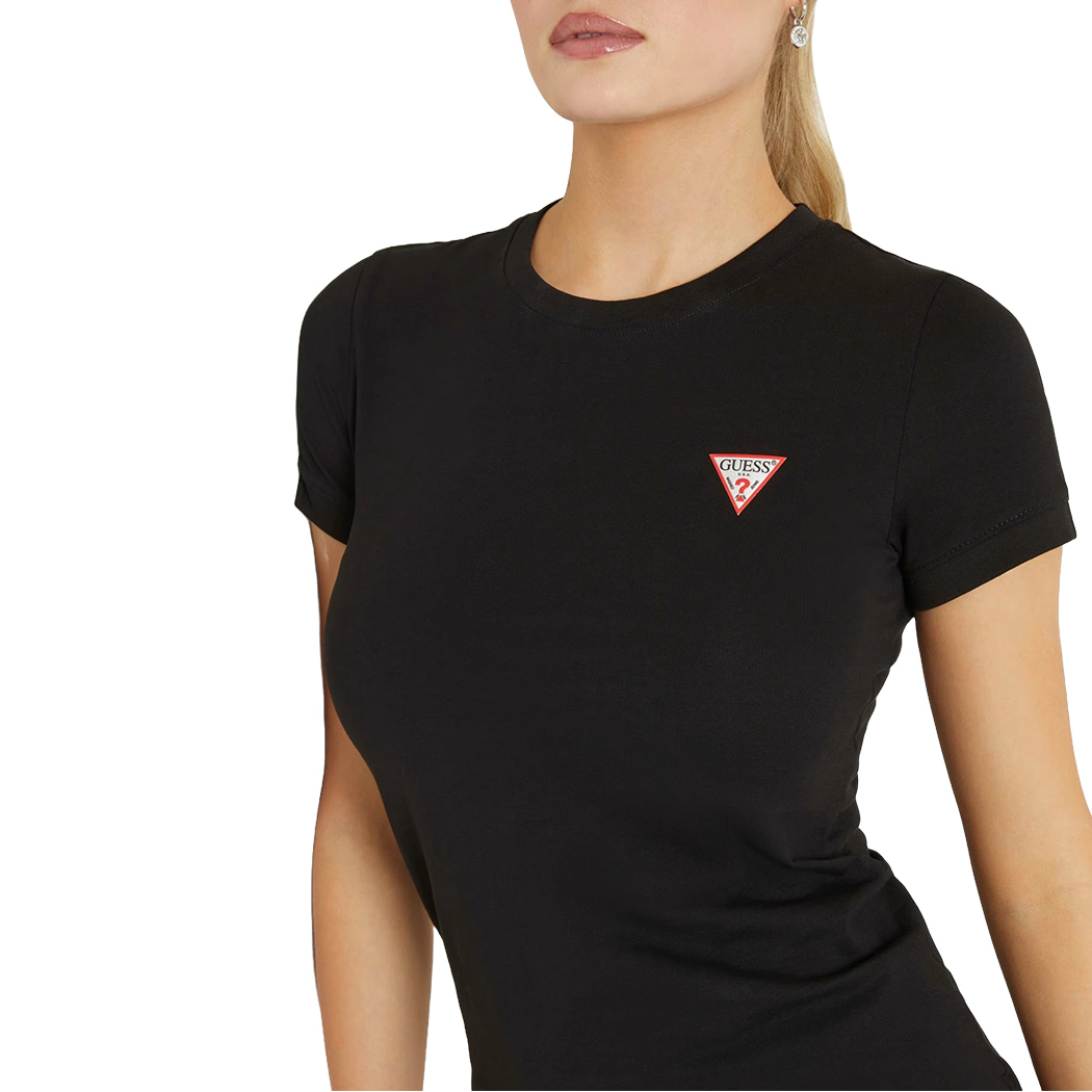 GUESS T-SHIRT MAGLIA MAGLIETTA DONNA UNITA GIROCOLLO MINI LOGO W2YI44J1314