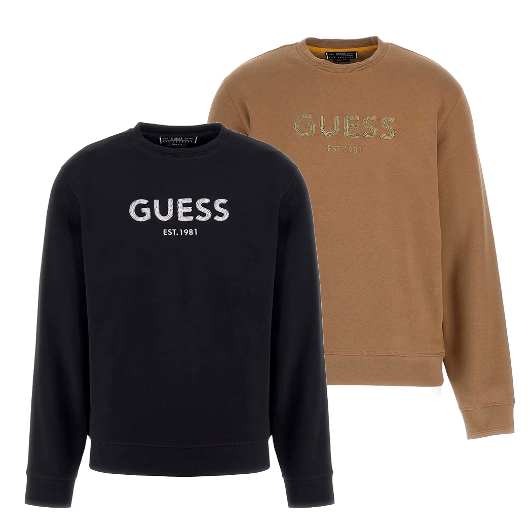 GUESS FELPA UOMO LOGO FRONTALE MAGLIA INVERNALE MAGLIA SPORT M4BQ23K9Z21