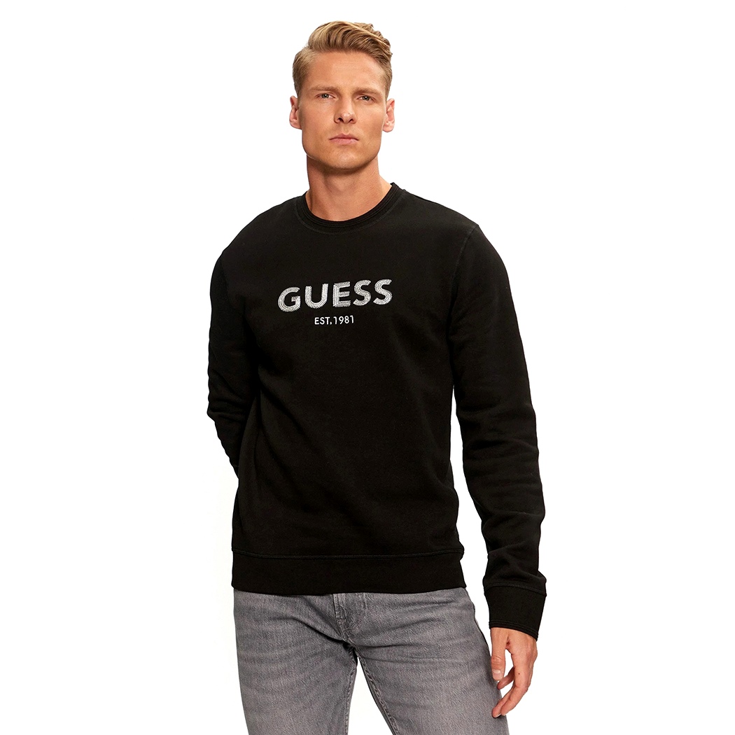 GUESS FELPA UOMO LOGO FRONTALE MAGLIA INVERNALE MAGLIA SPORT M4BQ23K9Z21