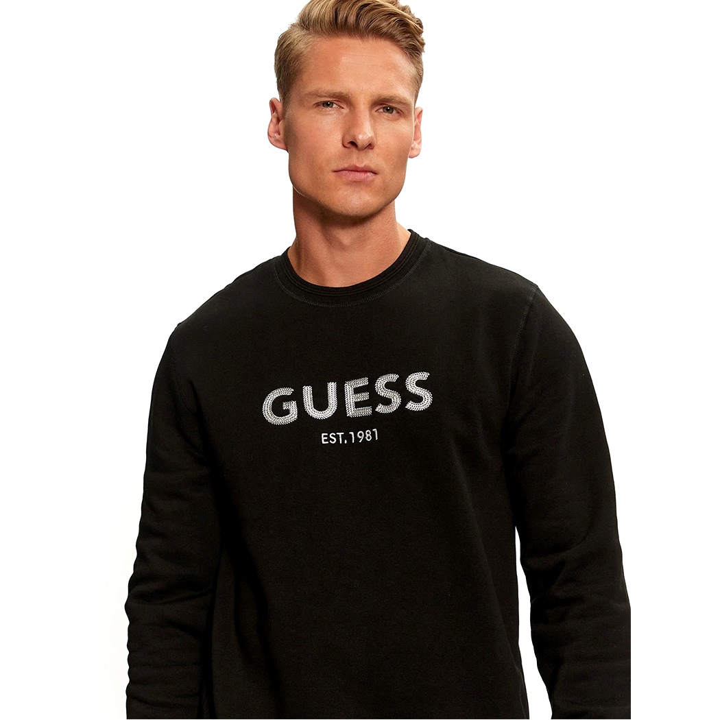 GUESS FELPA UOMO LOGO FRONTALE MAGLIA INVERNALE MAGLIA SPORT M4BQ23K9Z21