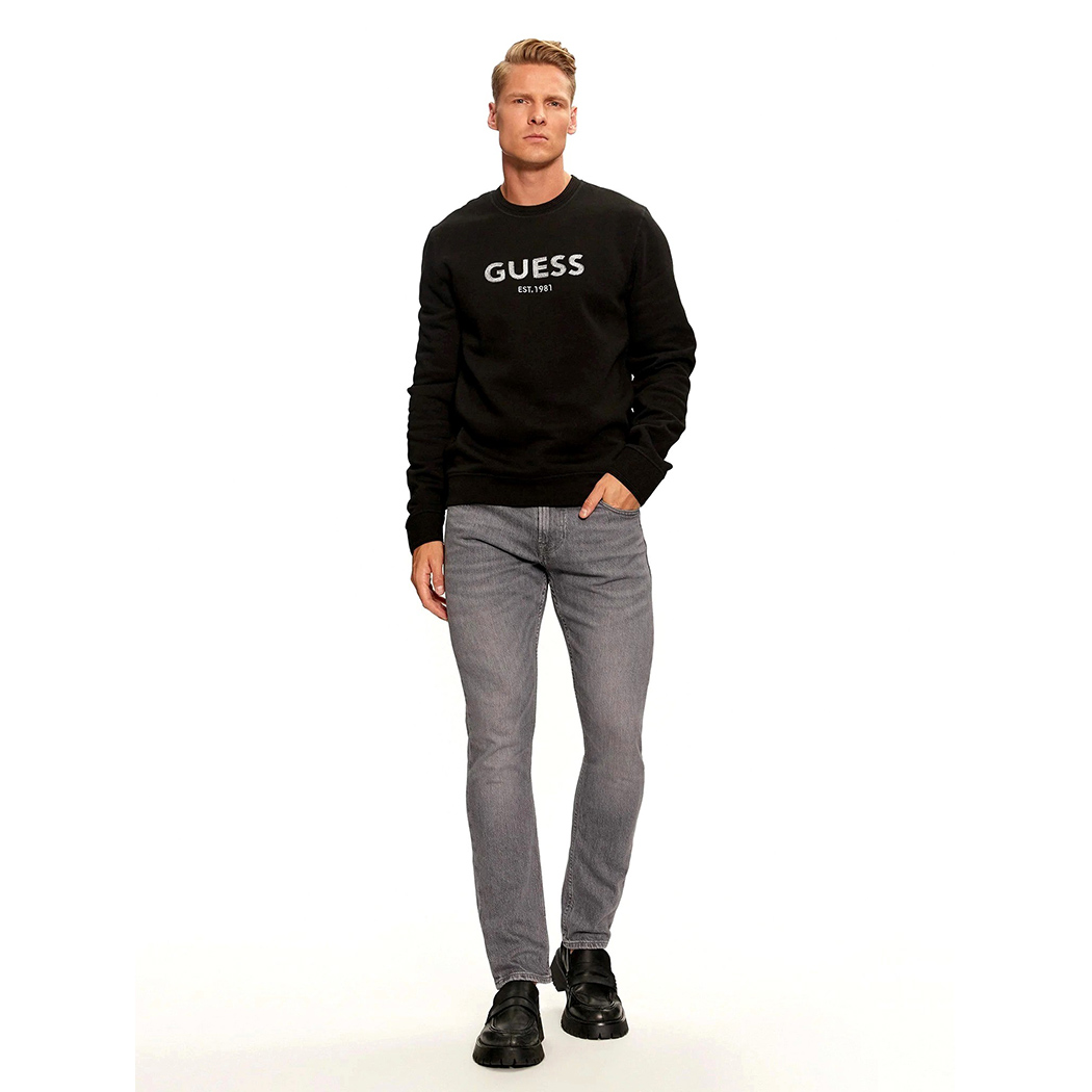 GUESS FELPA UOMO LOGO FRONTALE MAGLIA INVERNALE MAGLIA SPORT M4BQ23K9Z21