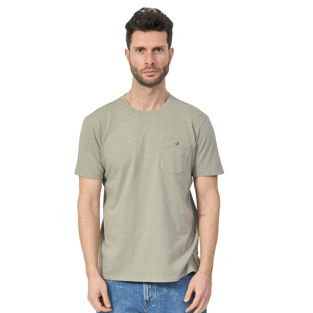 GUESS T-SHIRT UOMO COTONE FIAMMATO CON TASCHINO COMODA COMFORT M5GP23KC6U1