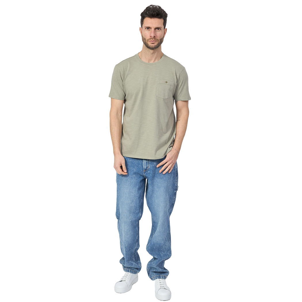 GUESS T-SHIRT UOMO COTONE FIAMMATO CON TASCHINO COMODA COMFORT M5GP23KC6U1