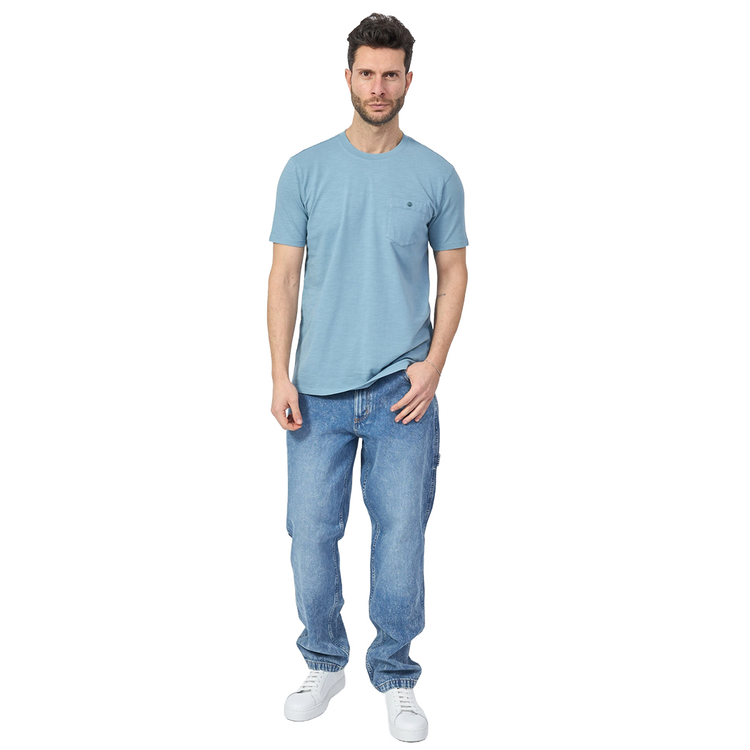 GUESS T-SHIRT UOMO COTONE FIAMMATO CON TASCHINO COMODA COMFORT M5GP23KC6U1