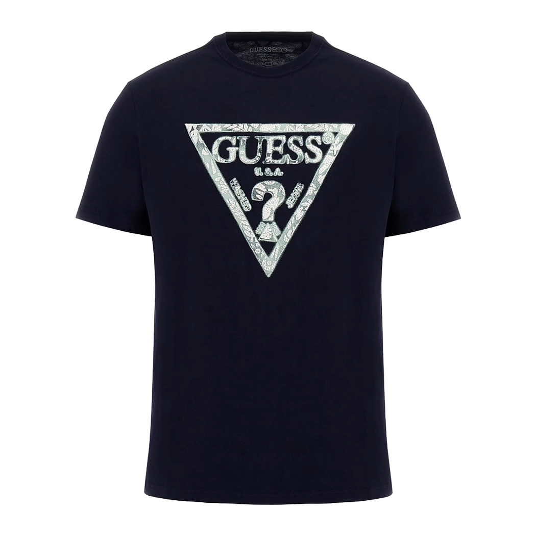 GUESS T-SHIRT UOMO MAGLIA COTONE JERSEY STRETCH LOGO TRIANGOLO SPORT M5GI06I3Z14