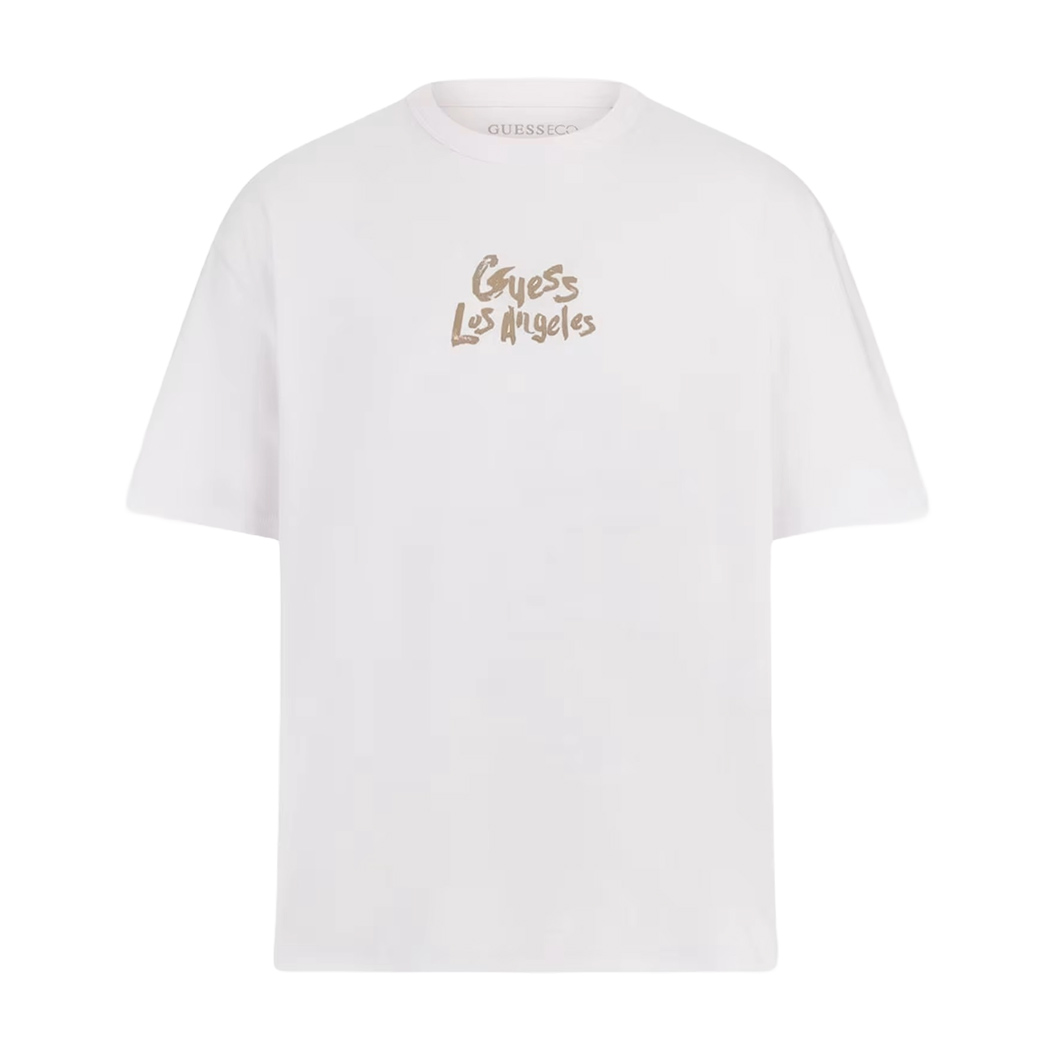 GUESS T-SHIRT UOMO MAGLIA COTONE OVERSIZE JERSEY LOGO FRONTALE M5GI13K8FQ4