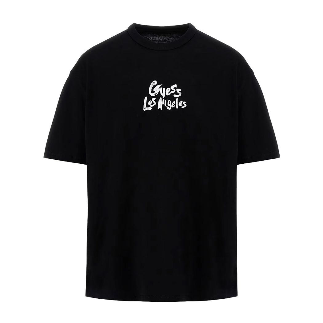 GUESS T-SHIRT UOMO MAGLIA COTONE OVERSIZE JERSEY LOGO FRONTALE M5GI13K8FQ4