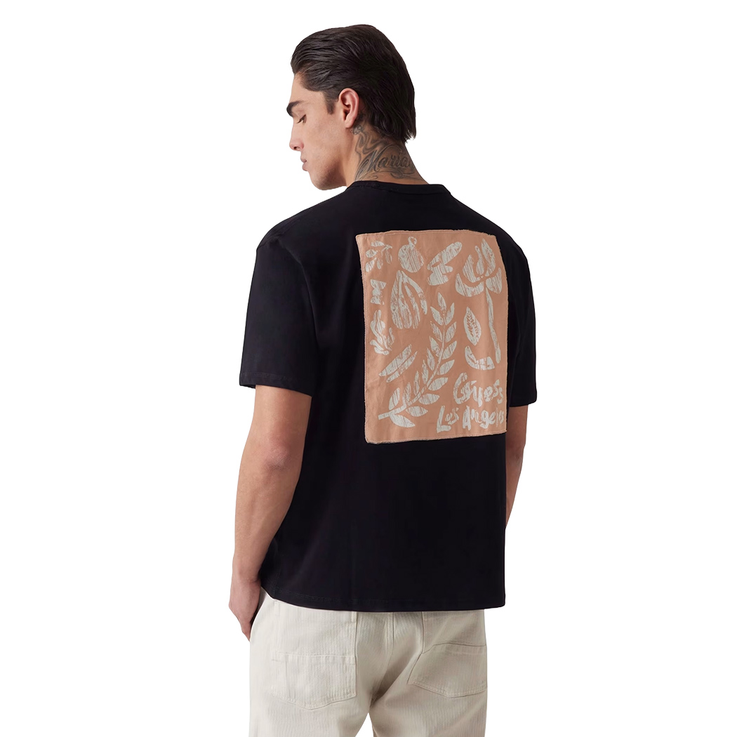 GUESS T-SHIRT UOMO MAGLIA COTONE OVERSIZE JERSEY LOGO FRONTALE M5GI13K8FQ4