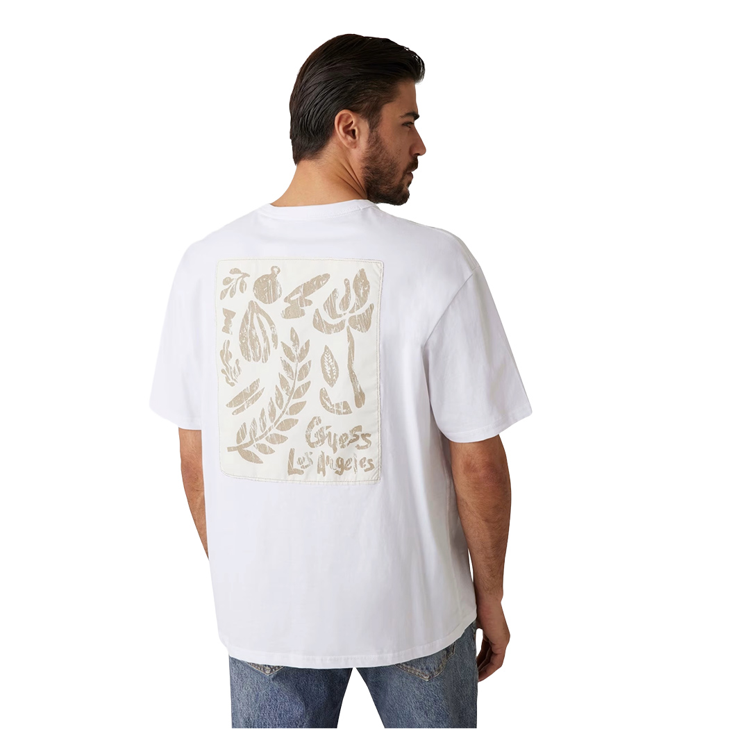GUESS T-SHIRT UOMO MAGLIA COTONE OVERSIZE JERSEY LOGO FRONTALE M5GI13K8FQ4