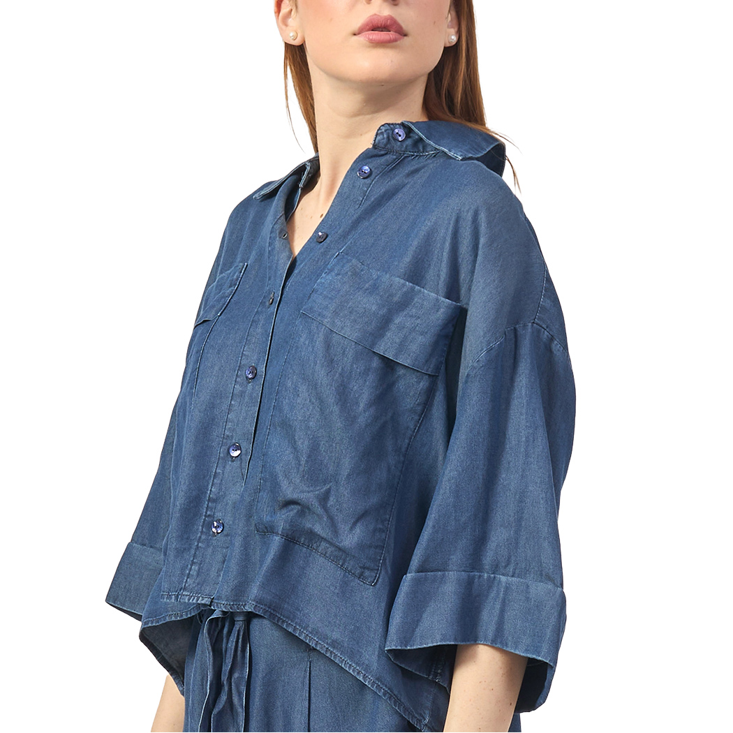 YES-ZEE CAMICIA GIACCA TASCHE APPLICATE T-SHIRT MAGLIA DONNA RAGAZZA G210/E600