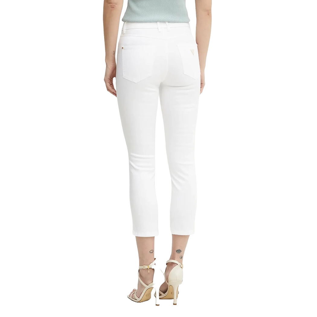 GUESS PANTALONI SKINNY CAPRI FOULARD DONNA LOGO SLIM FIT STRETCH W5GA91W93CM