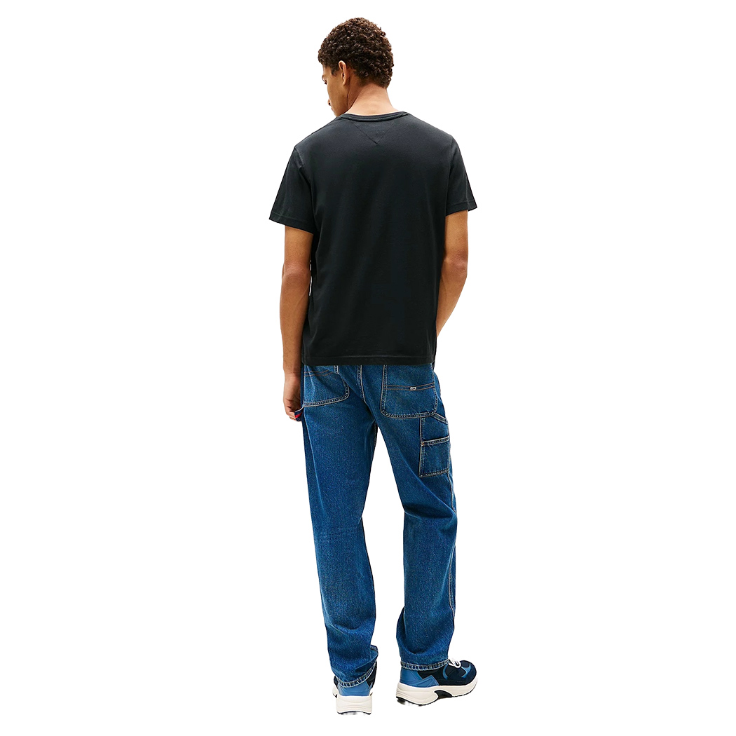TOMMY JEANS T-SHIRT COTONE JERSEY UOMO SLIM FIT BANDIERINA RICAMATA DM0DM04411