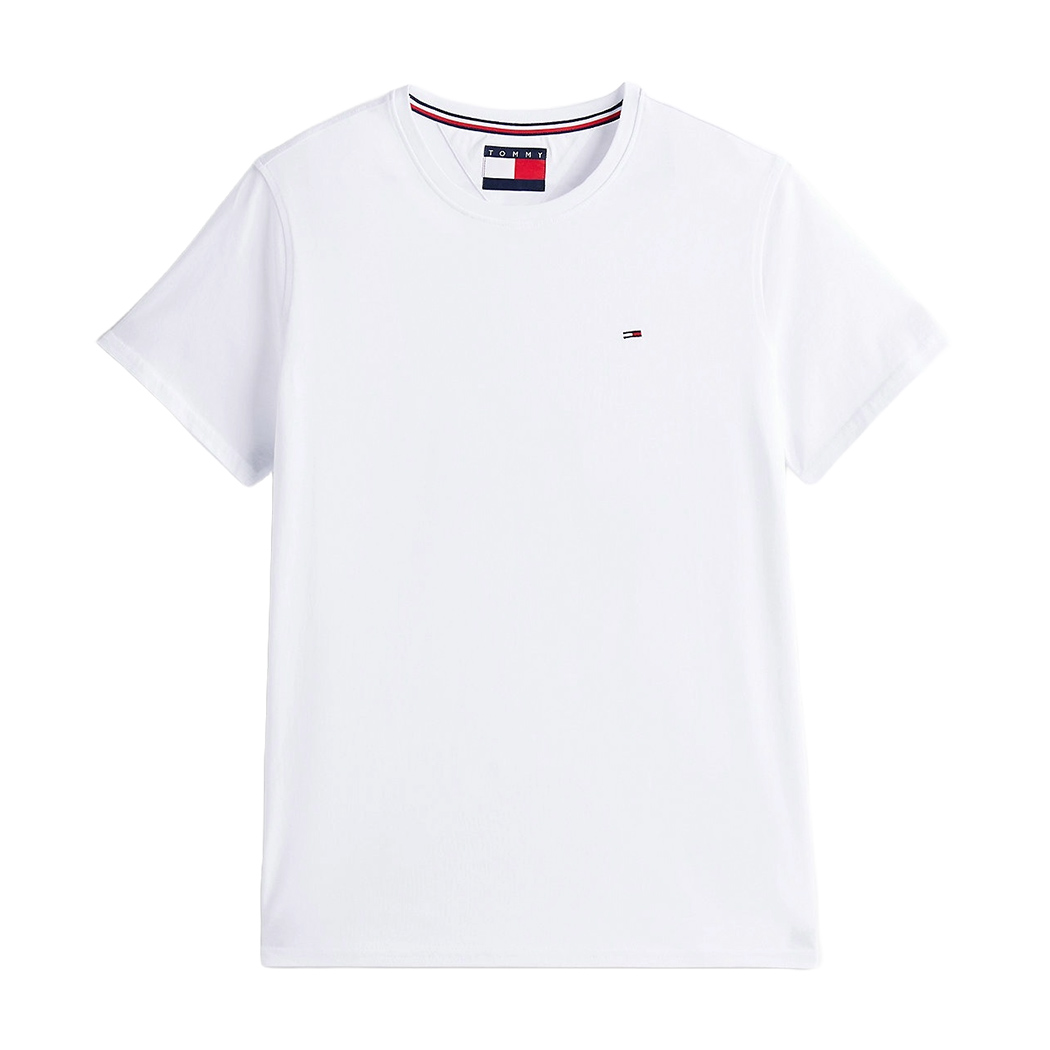 TOMMY JEANS T-SHIRT COTONE JERSEY UOMO SLIM FIT BANDIERINA RICAMATA DM0DM04411