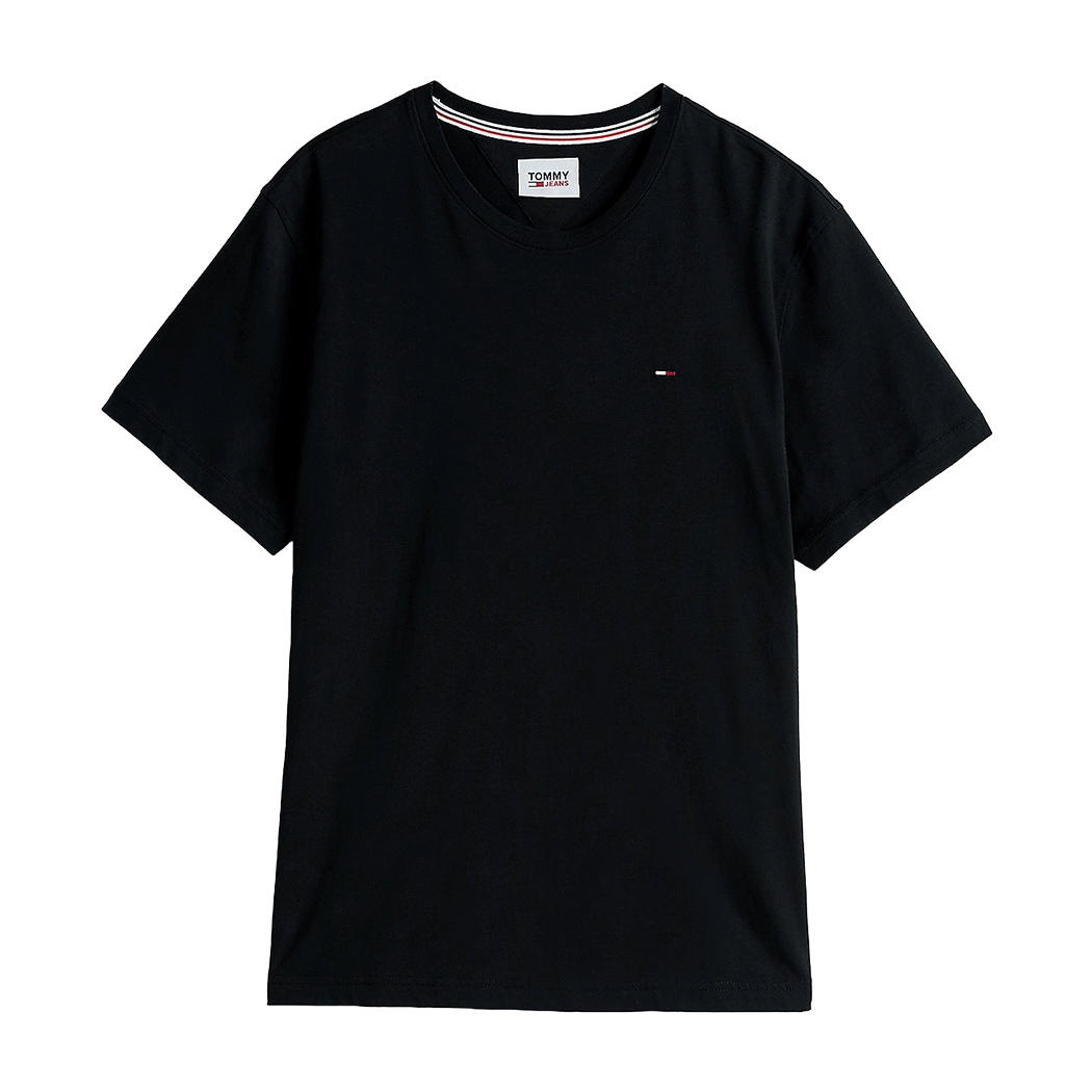 TOMMY JEANS T-SHIRT COTONE JERSEY UOMO SLIM FIT BANDIERINA RICAMATA DM0DM04411