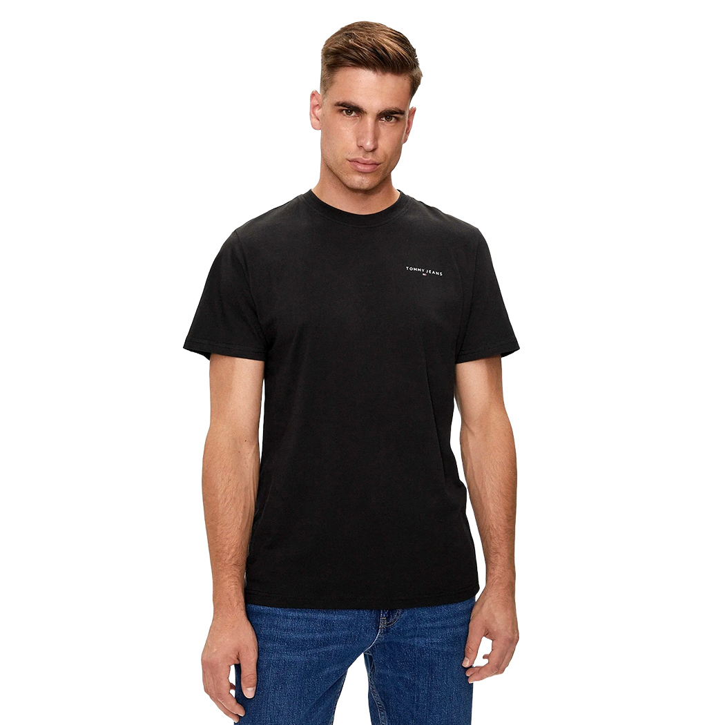 TOMMY JEANS T-SHIRT COTONE JERSEY UOMO SLIM BANDIERINA LOGO STAMPATO DM0DM21188