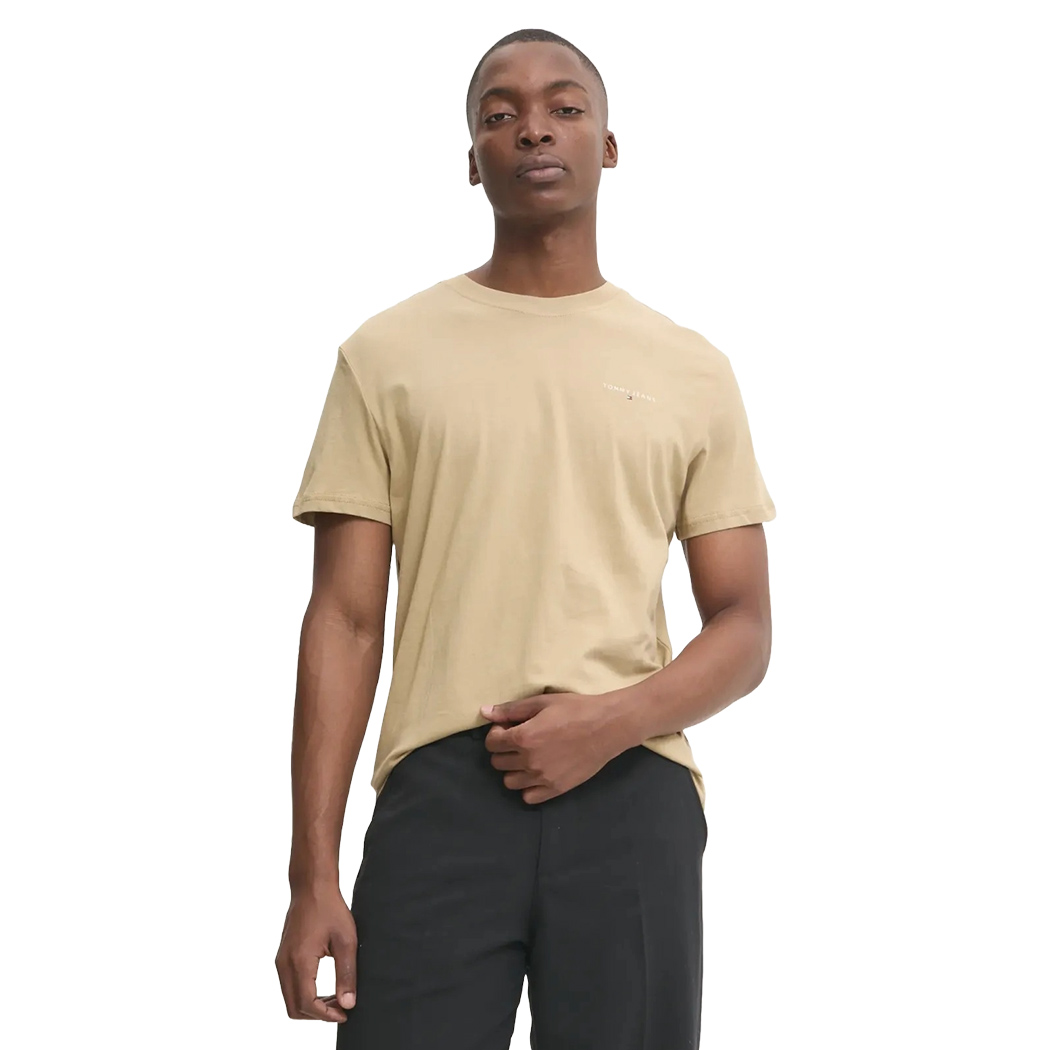 TOMMY JEANS T-SHIRT COTONE JERSEY UOMO SLIM BANDIERINA LOGO STAMPATO DM0DM21188