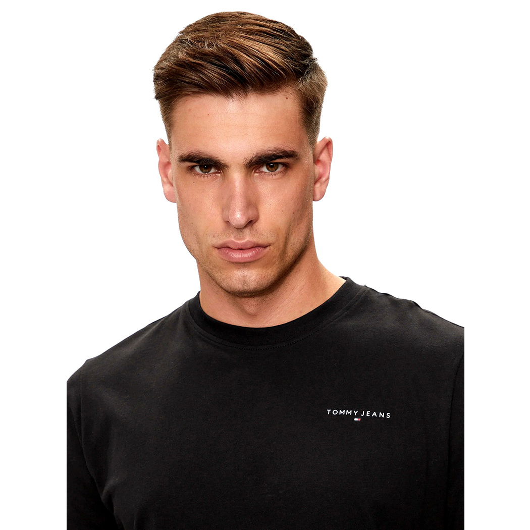 TOMMY JEANS T-SHIRT COTONE JERSEY UOMO SLIM BANDIERINA LOGO STAMPATO DM0DM21188