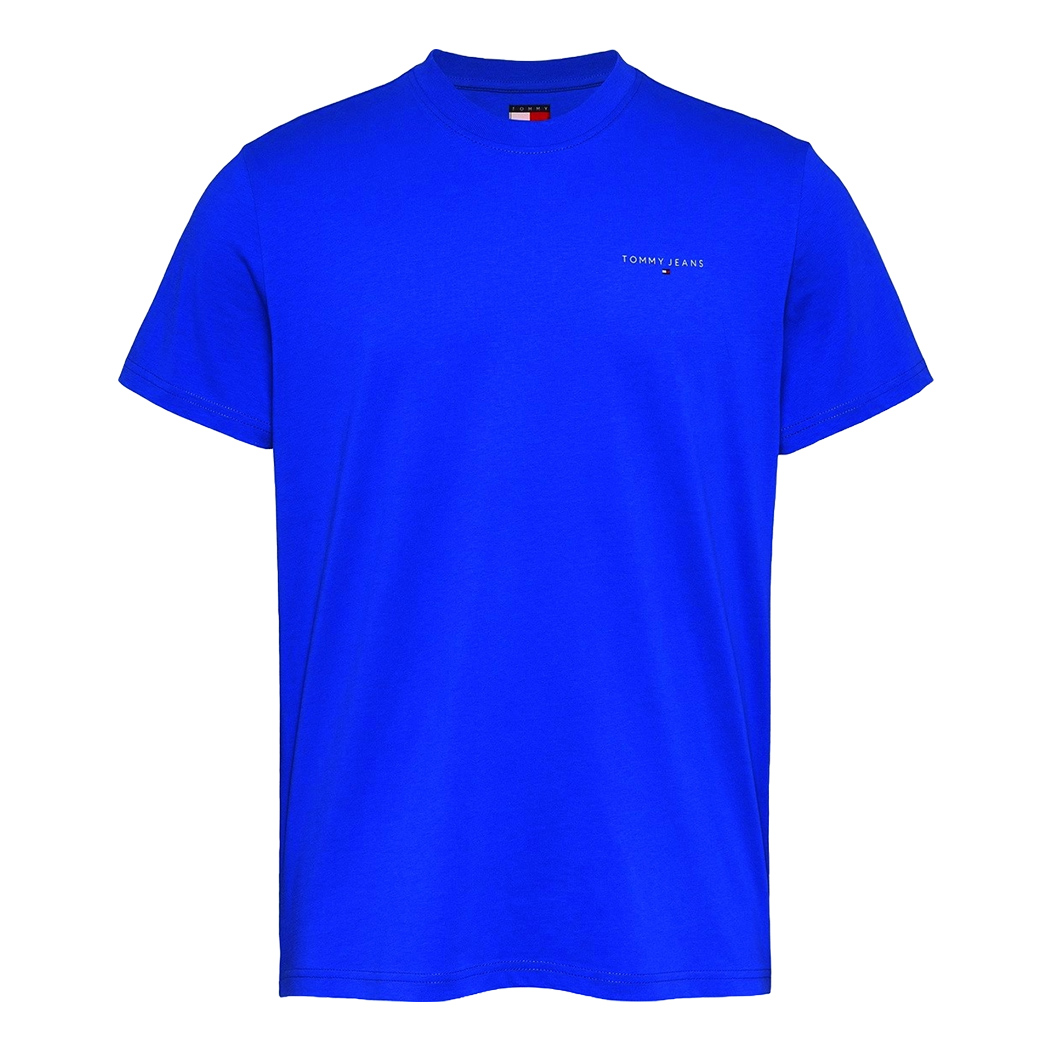 TOMMY JEANS T-SHIRT COTONE JERSEY UOMO SLIM BANDIERINA LOGO STAMPATO DM0DM21188