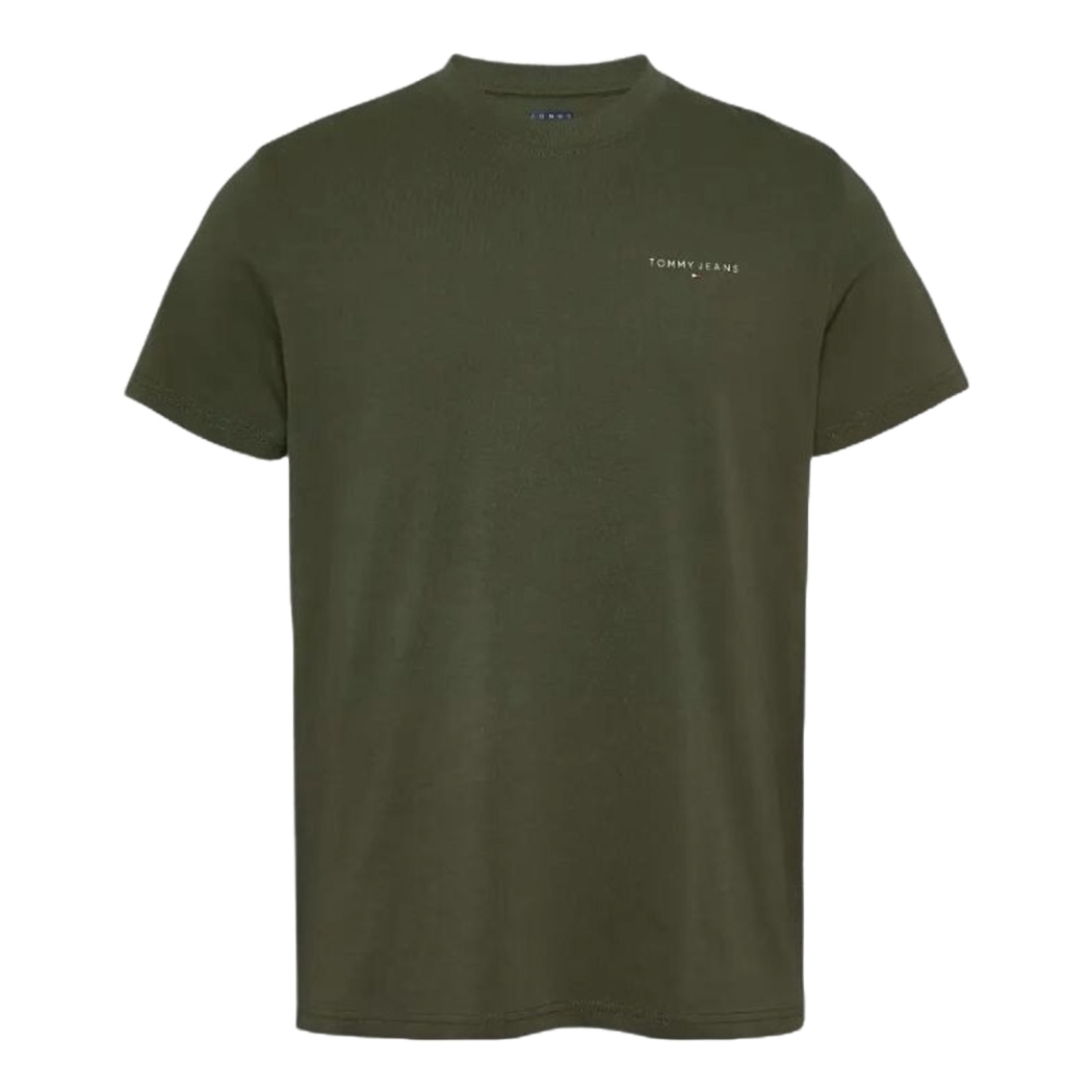 TOMMY JEANS T-SHIRT COTONE JERSEY UOMO SLIM BANDIERINA LOGO STAMPATO DM0DM21188