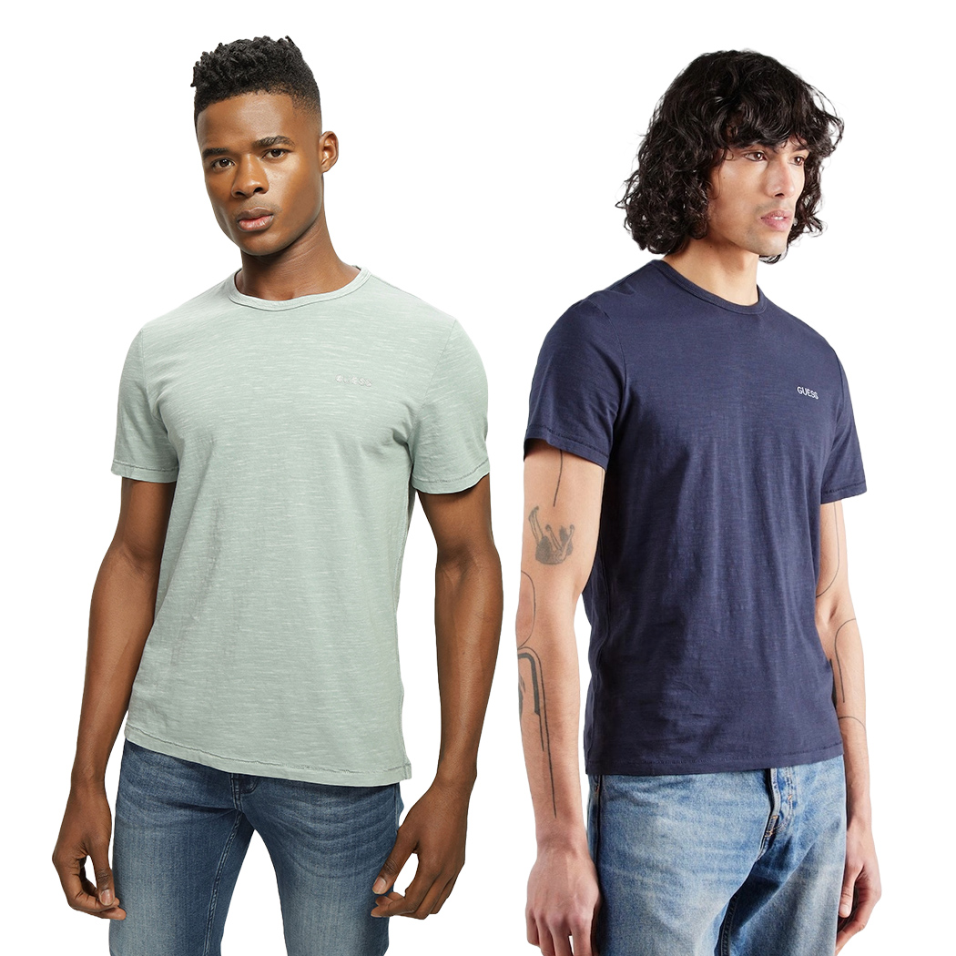 GUESS T-SHIRT UOMO MAGLIA MAGLIETTA GIROCOLLO COTONE LOGO RICAMATO M5GI06K6XN4
