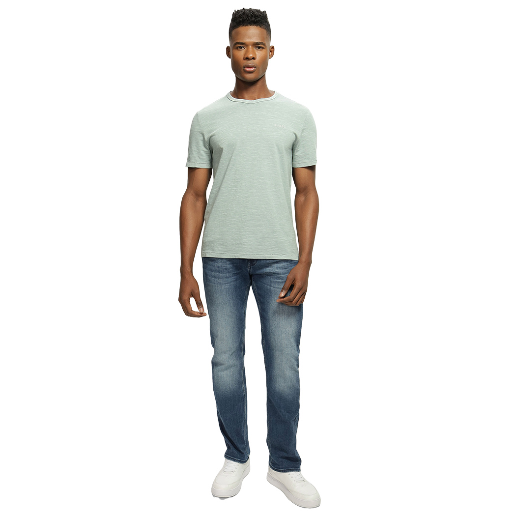 GUESS T-SHIRT UOMO MAGLIA MAGLIETTA GIROCOLLO COTONE LOGO RICAMATO M5GI06K6XN4