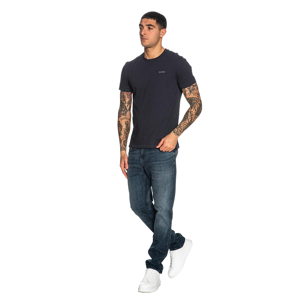 GUESS T-SHIRT UOMO MAGLIA MAGLIETTA GIROCOLLO COTONE LOGO RICAMATO M5GI06K6XN4