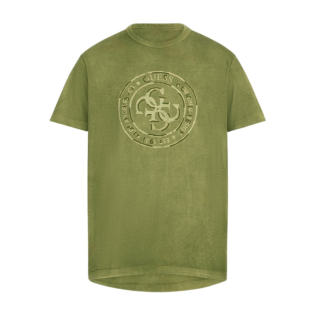 GUESS T-SHIRT UOMO COTONE JERSEY LOGO RICAMATO COMODA COMFORT M5GI12K8FQ4