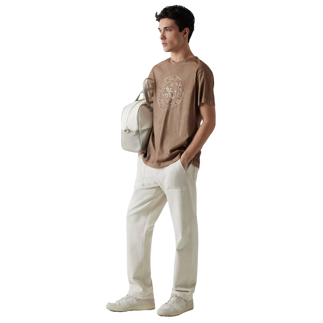 GUESS T-SHIRT UOMO COTONE JERSEY LOGO RICAMATO COMODA COMFORT M5GI12K8FQ4