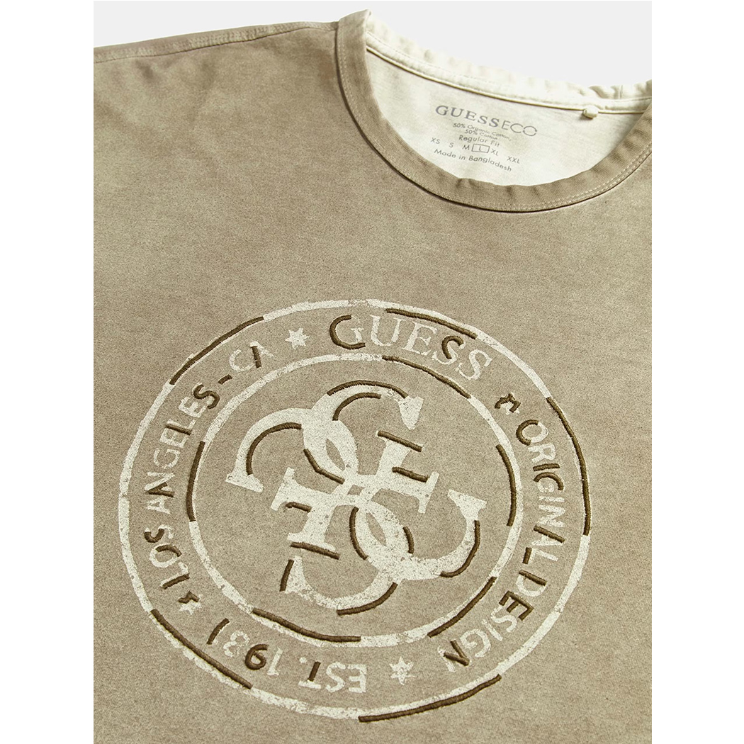 GUESS T-SHIRT UOMO COTONE JERSEY LOGO RICAMATO COMODA COMFORT M5GI12K8FQ4