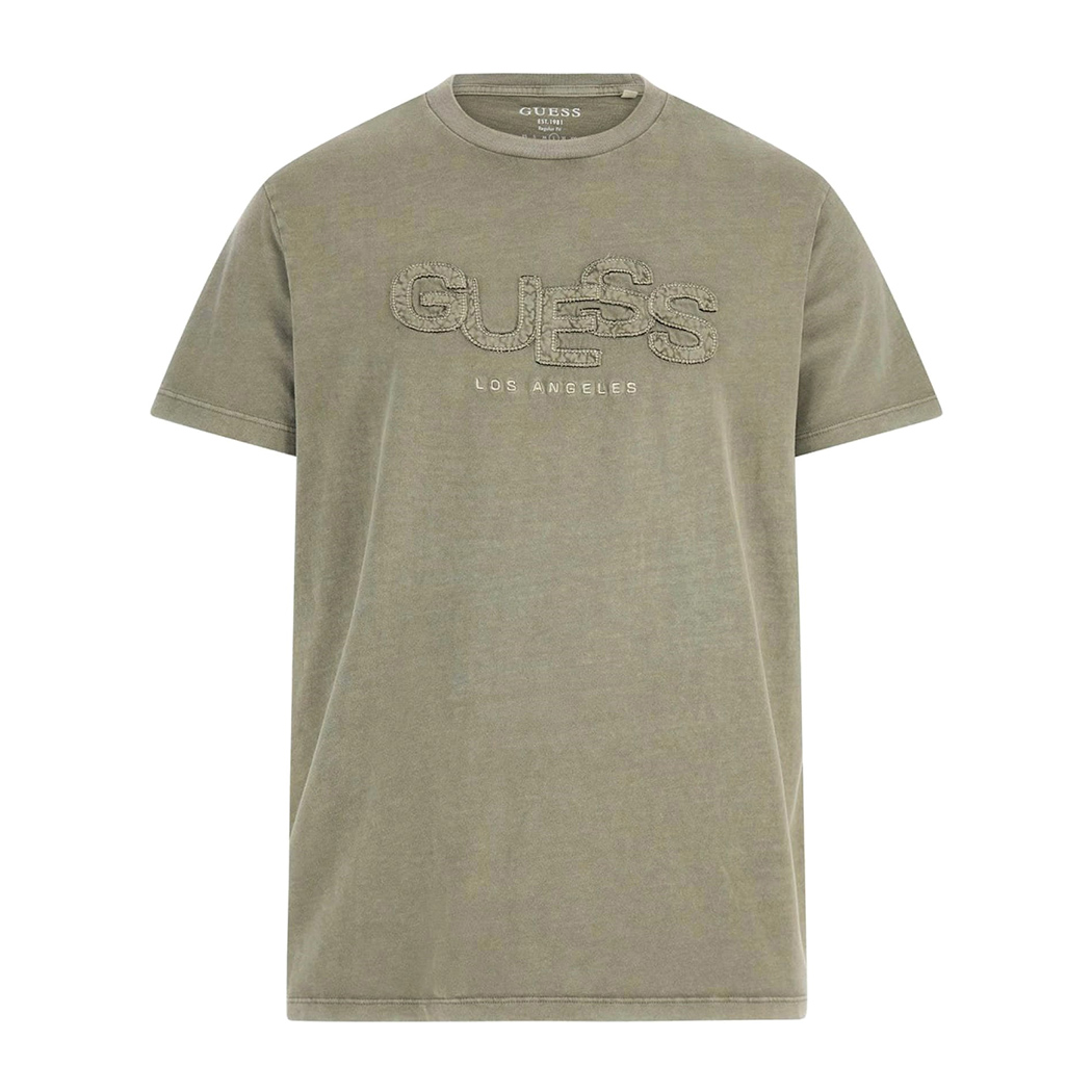 GUESS T-SHIRT UOMO COTONE LOGO RICAMATO REGULAR FIT COMODA COMFORT M5GI34KBZV1