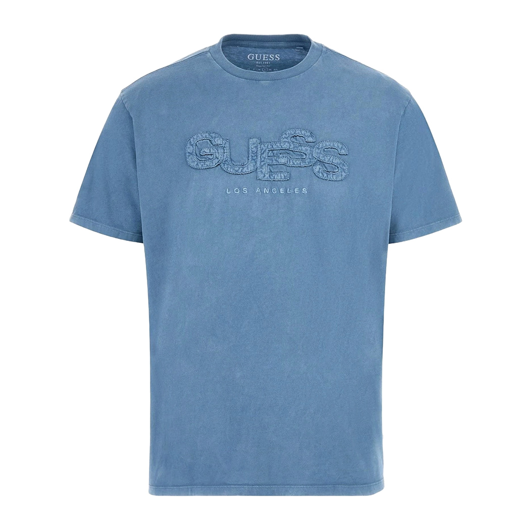 GUESS T-SHIRT UOMO COTONE LOGO RICAMATO REGULAR FIT COMODA COMFORT M5GI34KBZV1