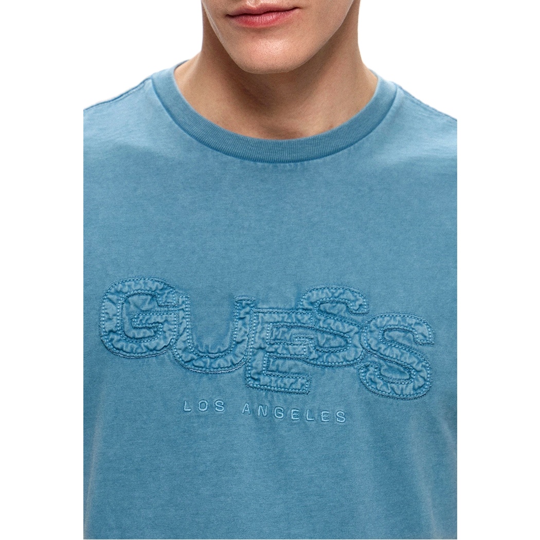 GUESS T-SHIRT UOMO COTONE LOGO RICAMATO REGULAR FIT COMODA COMFORT M5GI34KBZV1