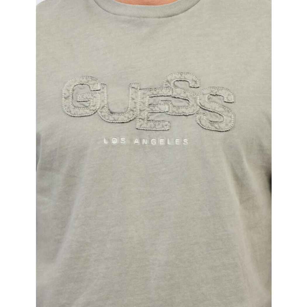 GUESS T-SHIRT UOMO COTONE LOGO RICAMATO REGULAR FIT COMODA COMFORT M5GI34KBZV1