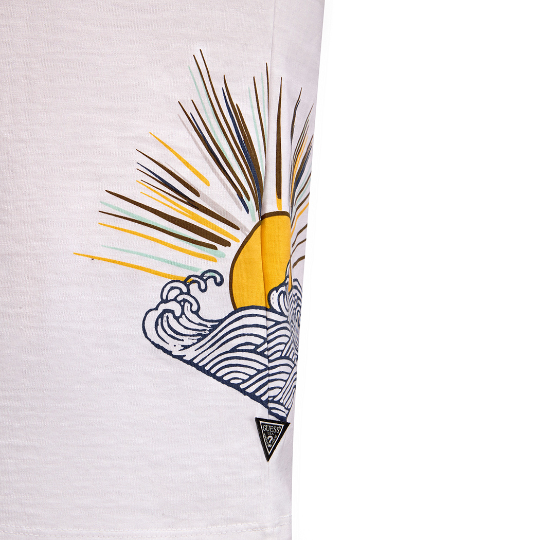 GUESS T-SHIRT UOMO MAGLIA COTONE JERSEY REGULAR LOGO STAMPA LATERALE M5GI25KBZV1