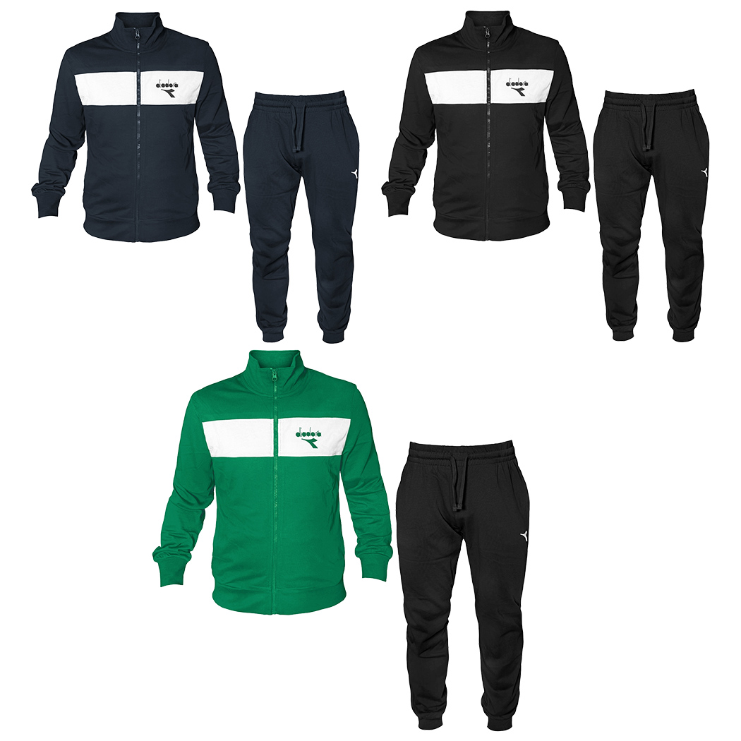 DIADORA TRACKSUIT FZ TUTA UOMO FELPA COTONE COMPLETO PRIMAVERILE 102.182075