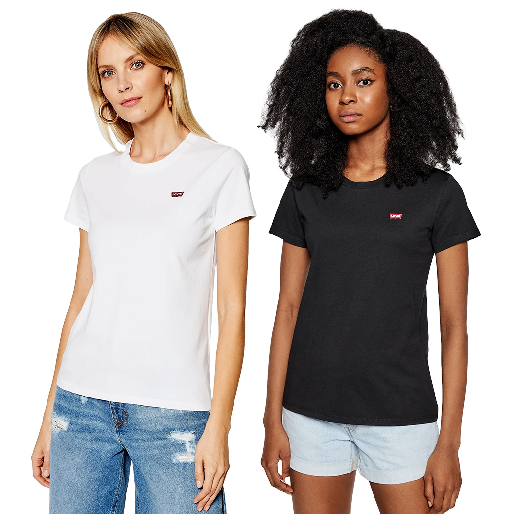 LEVI\'S T-SHIRT DONNA RAGAZZA MAGLIETTA LOGO RICAMATO MAGLIA COTONE GIRL 39185