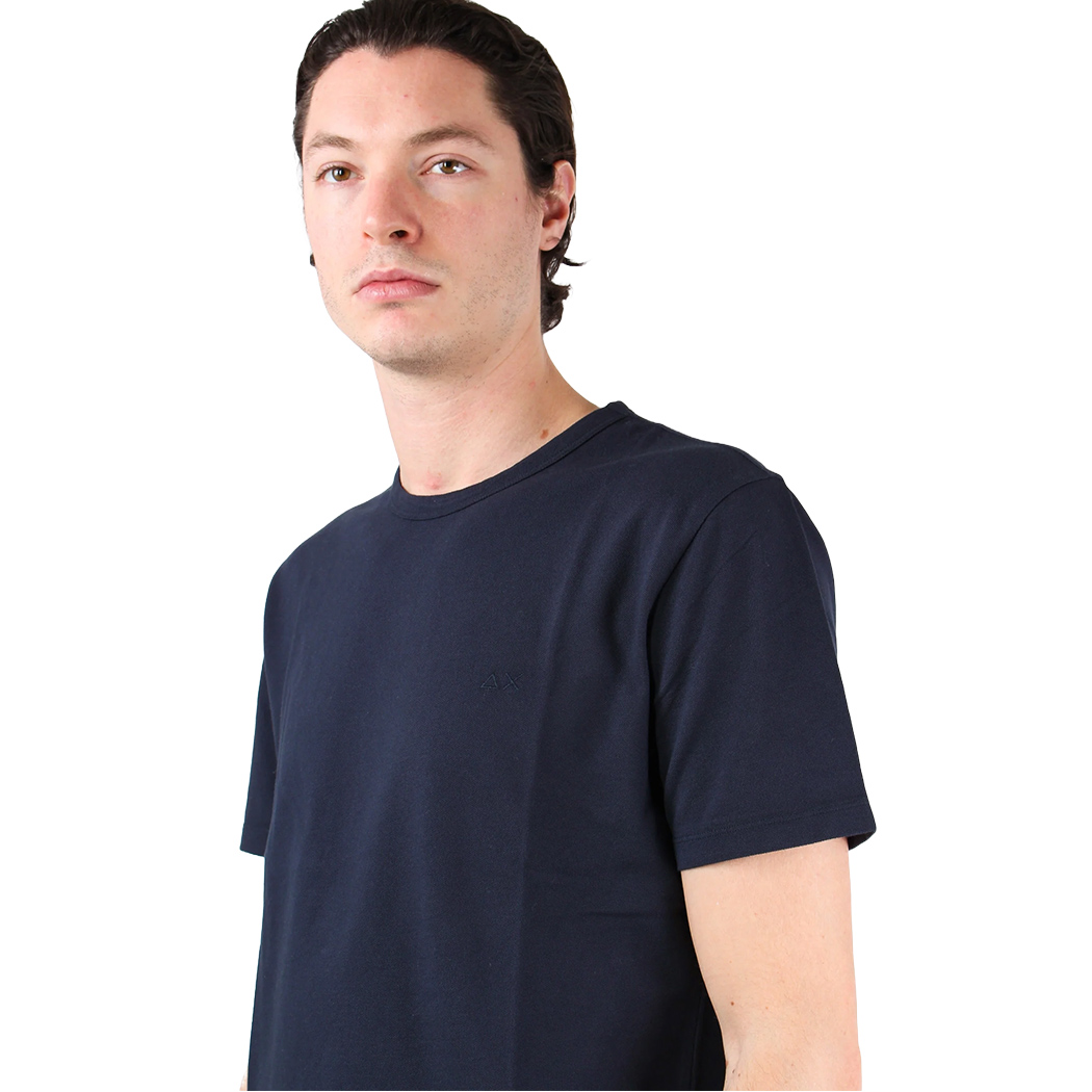 SUN68 T-SHIRT JERSEY MERCERIZED MAN UOMO GIROCOLLO LOGO COTONE TEE MAGLIA T35129