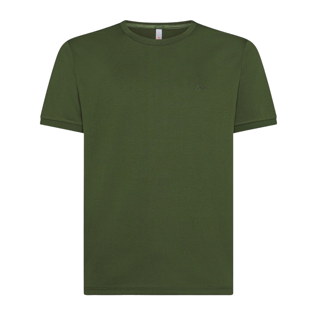 SUN68 T-SHIRT JERSEY MERCERIZED MAN UOMO GIROCOLLO LOGO COTONE TEE MAGLIA T35129