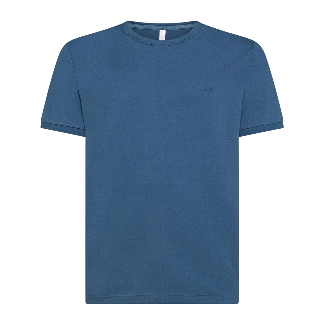 SUN68 T-SHIRT JERSEY MERCERIZED MAN UOMO GIROCOLLO LOGO COTONE TEE MAGLIA T35129